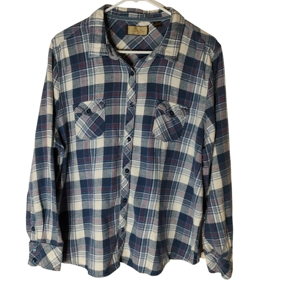 Plaid Button Down Shirt - Blue and White - Picture 2 of 11